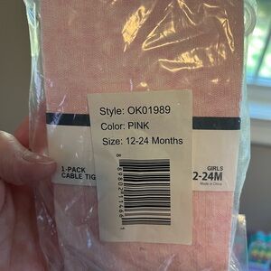 Heather pink cable tights brand new - OSH KOSH